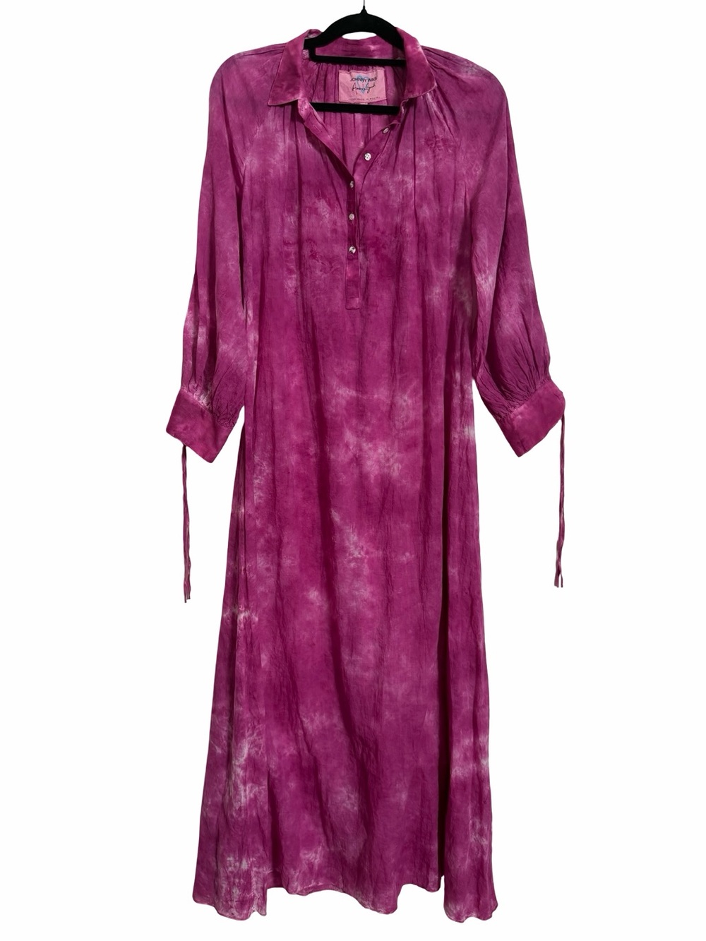 Johnny Was X Amanda Bond Yvonne Tie Dye Maxi Shirt Dress Coverup Resort Vacay XS